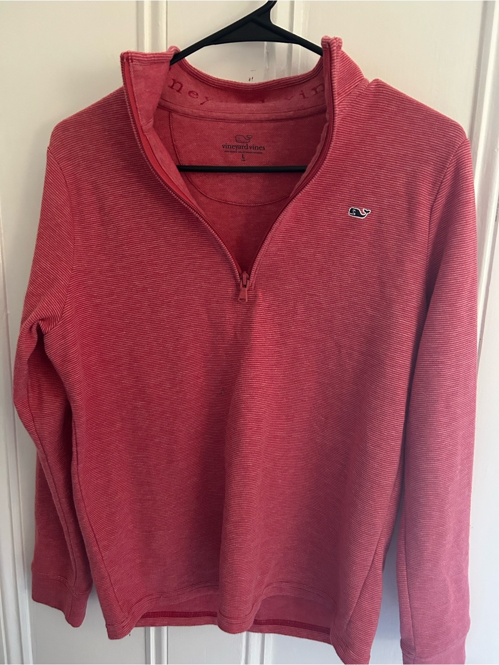 Vineyard Vines Women's Coral Pink Quarter-Zip Pullover